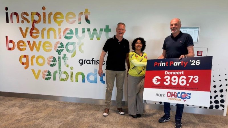 Print Party doneert resterend bedrag aan Chicos Foundation